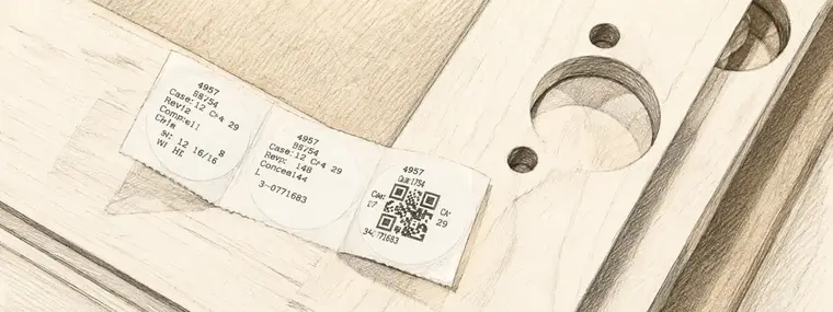Serialized RFID labels applied to an industrial part
